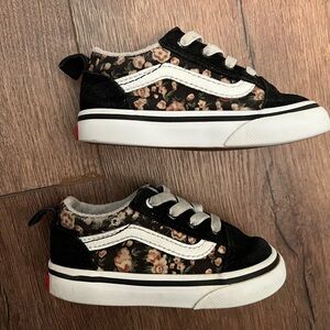 Vans Kids Floral Black Sneakers